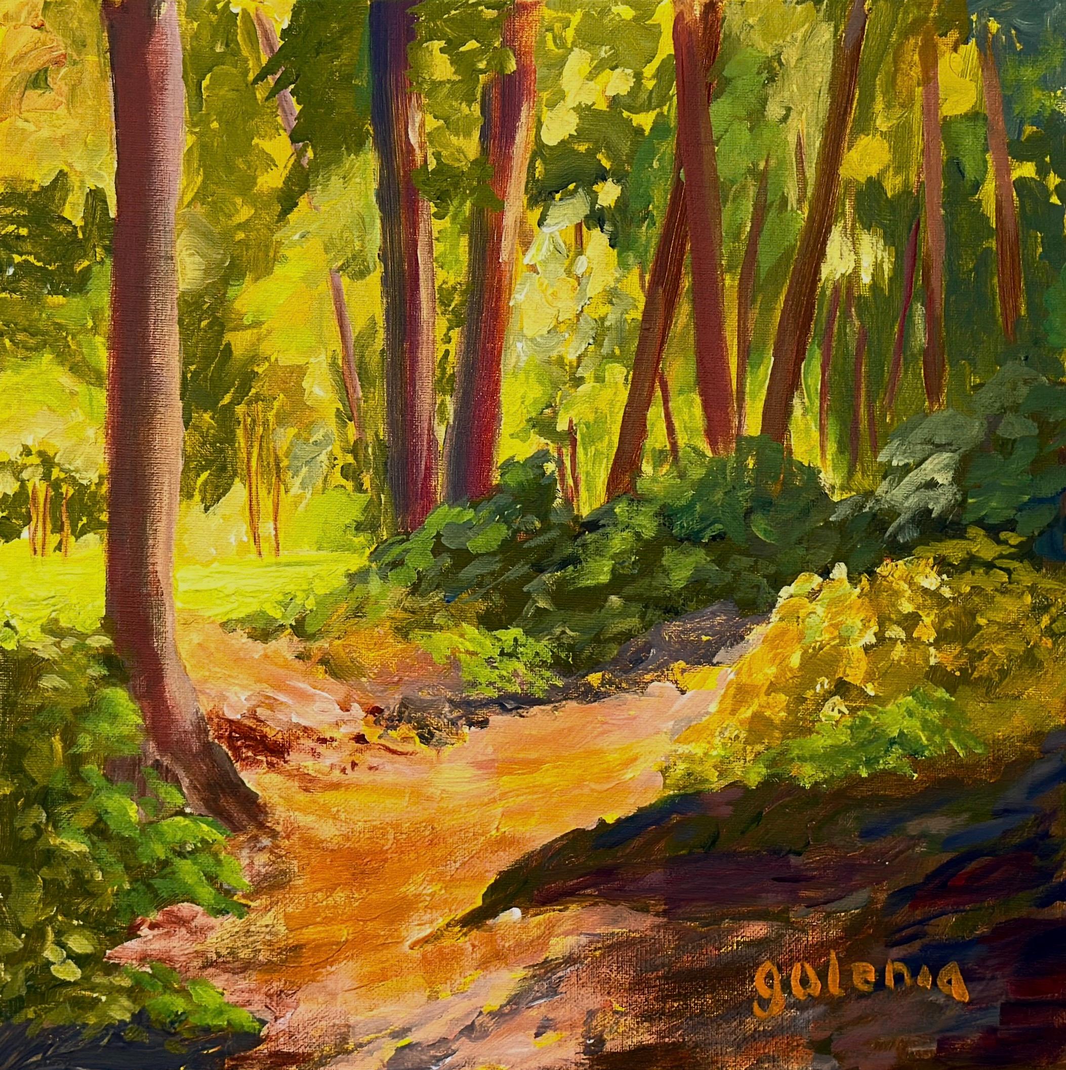 Landscape Painting JoAnn Golenia - Randonnée printanière, peinture originale