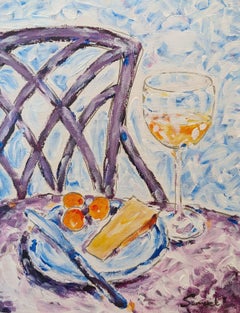 Queso, albaricoques y vino, Pintura original