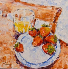 Mañana fresca con fresas, Pintura original