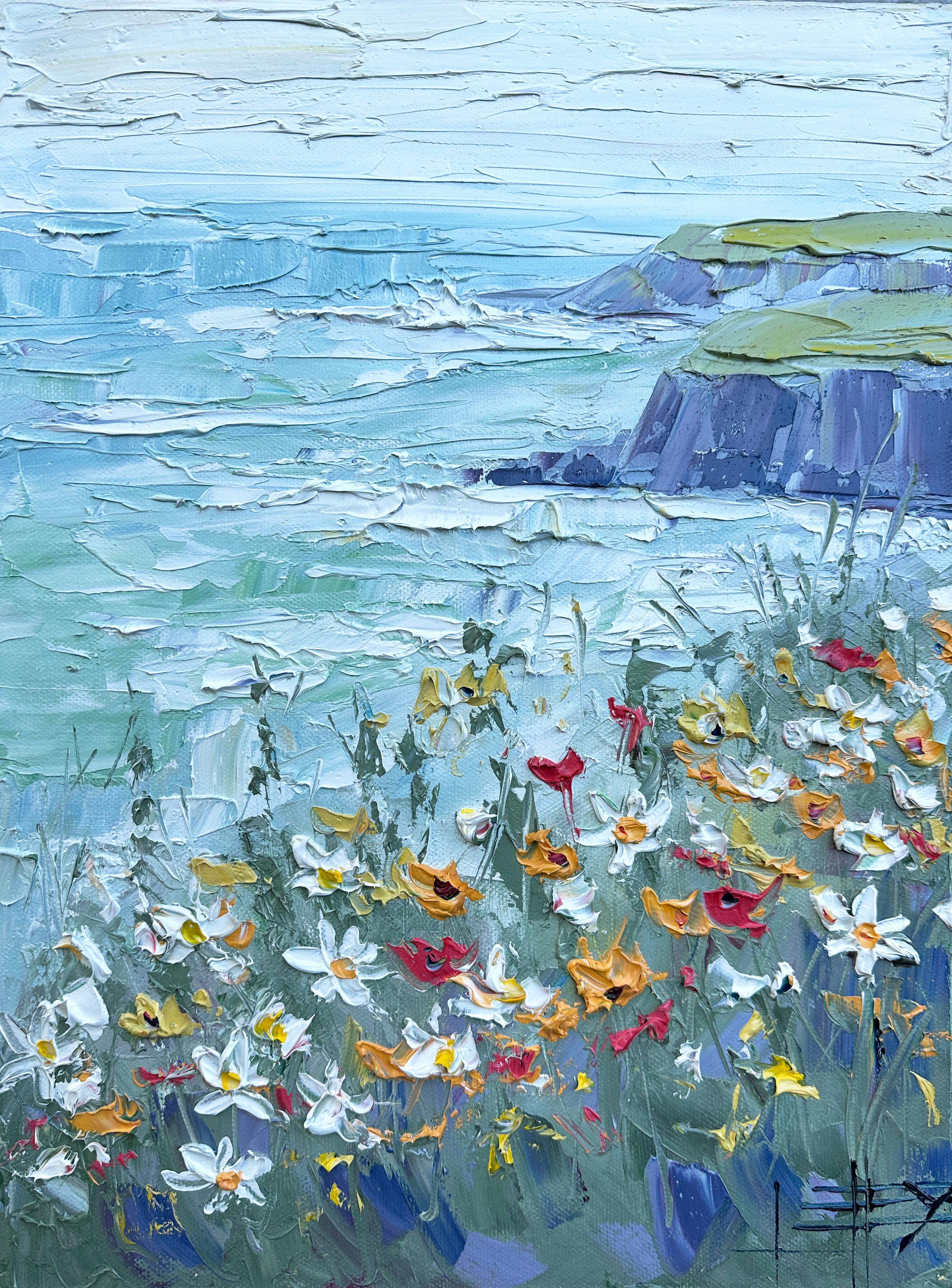 Calm Coastal Blues, Oil Painting - Art by Lisa Elley