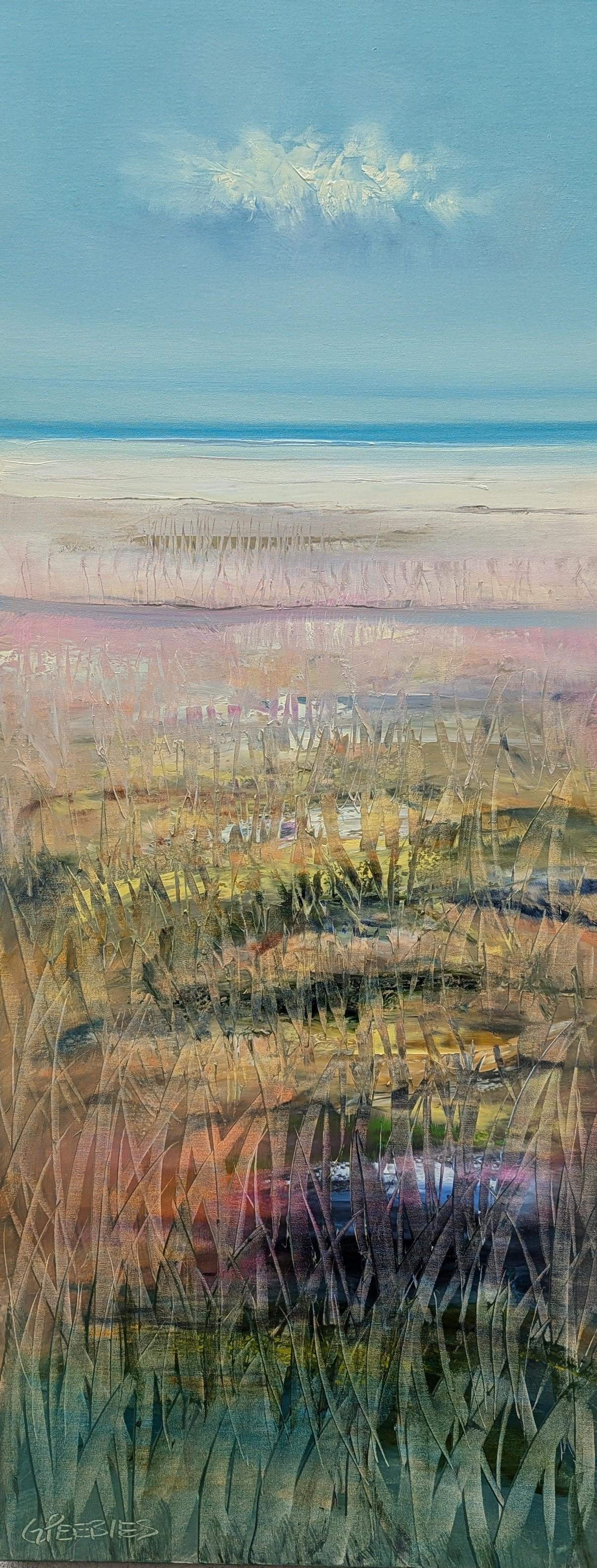 Landscape Painting George Peebles - Total Beach, peinture à l'huile