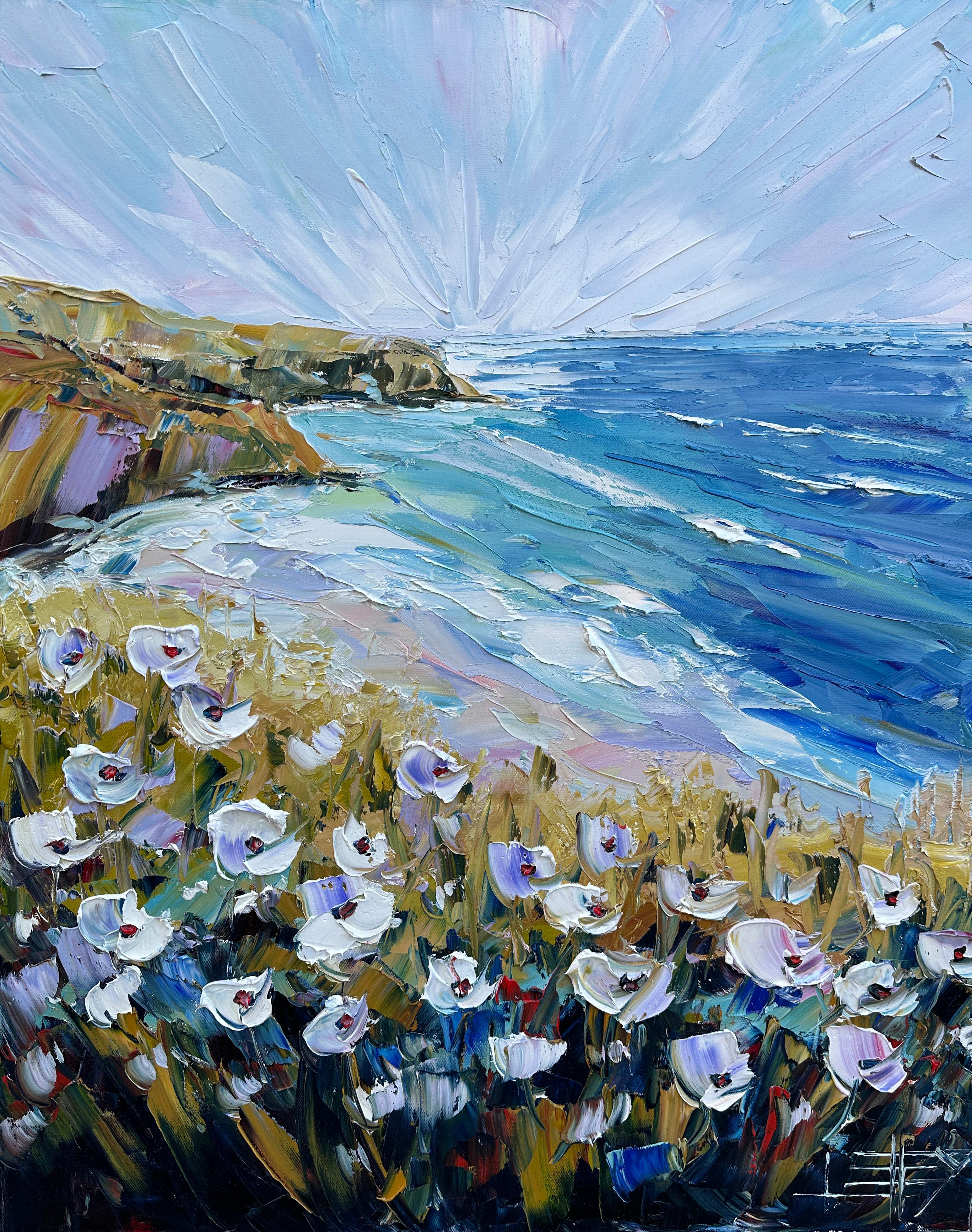 Landscape Painting di Lisa Elley - Danza costiera, Pittura a olio