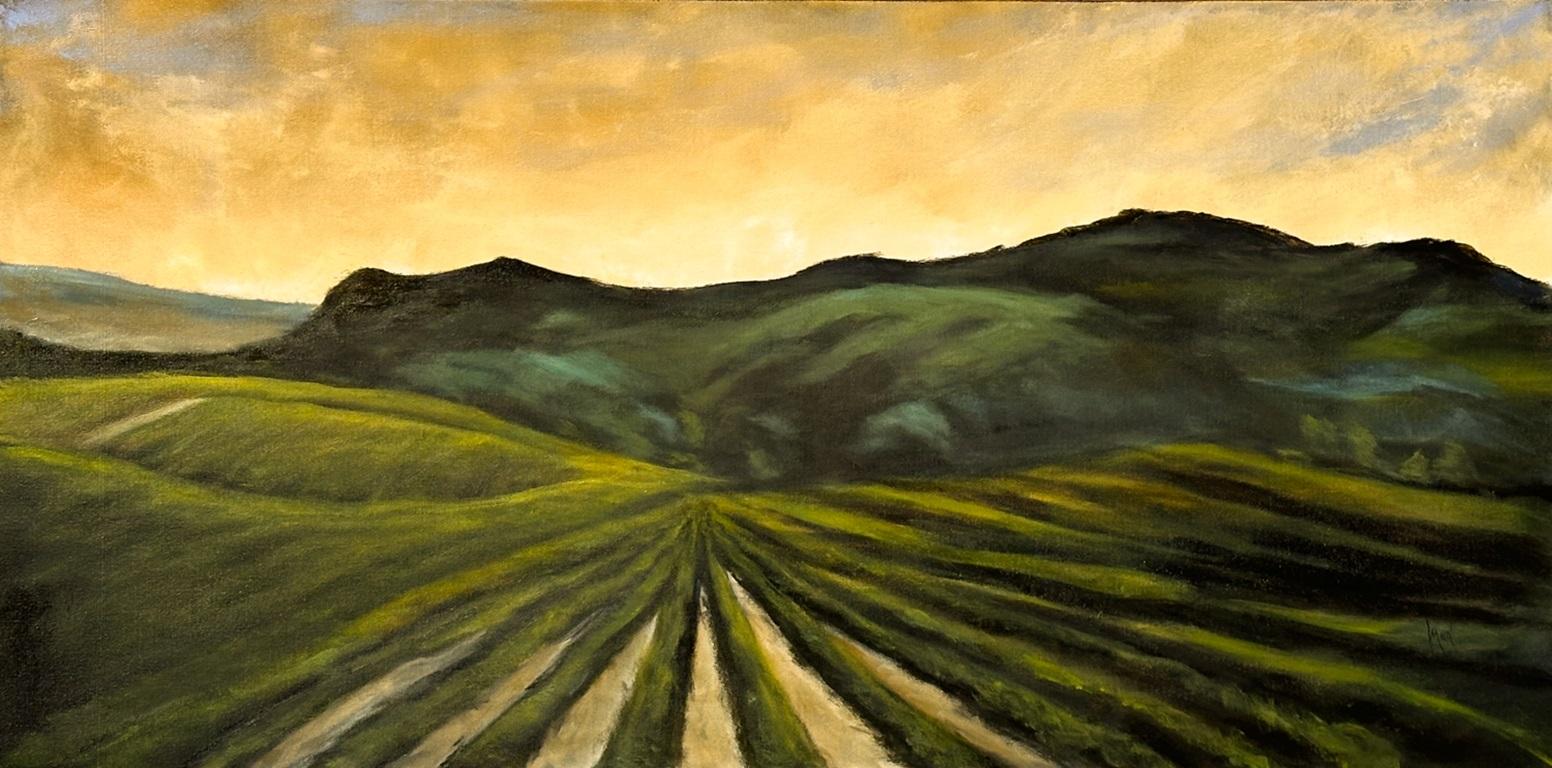 Peinture à l'huile Wine Country XI - Art de Mandy Main