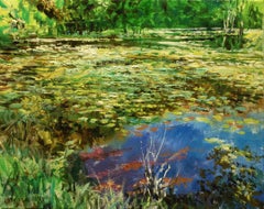 Lago de la Aldea del Ocio, Pintura al Óleo