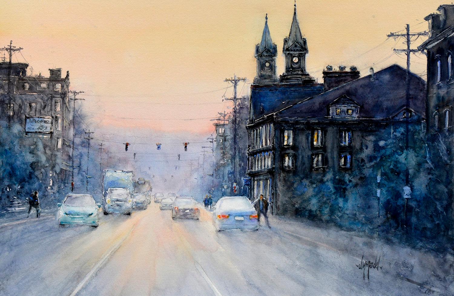 Judy Mudd Interior Art – Abendlicht 2, Originalgemälde