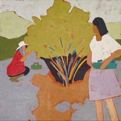 Blueberry Pickers, Original Painting