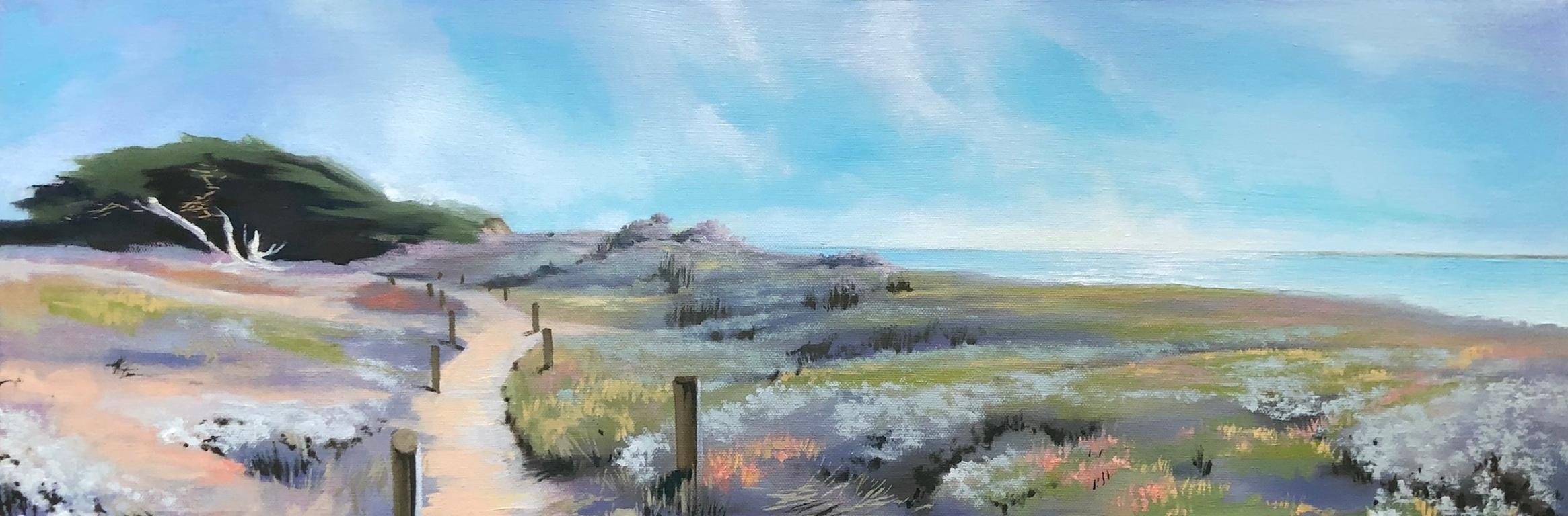 Pierre de lune, peinture à l'huile - Art de Jesse Aldana