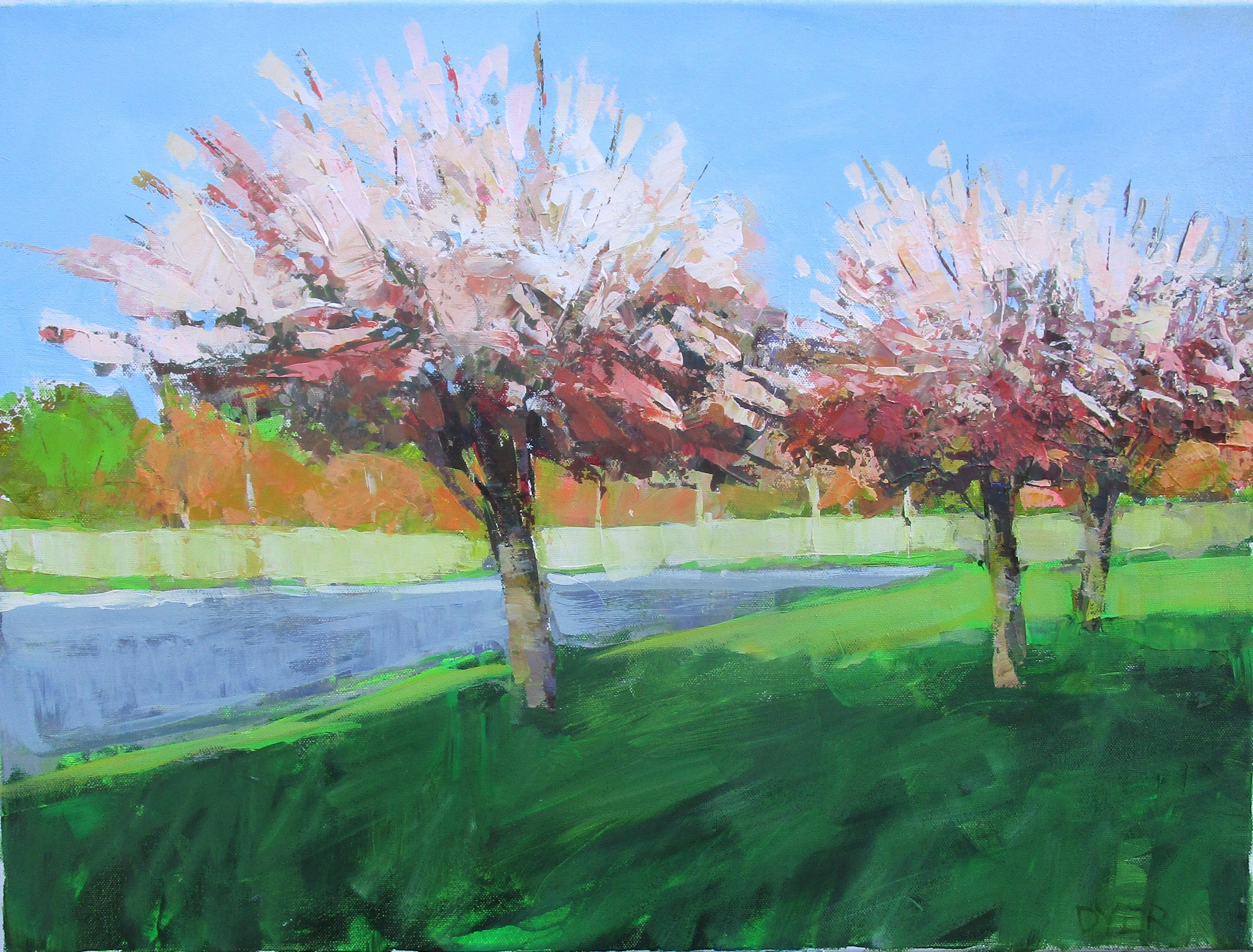 Blooming Trees, Original Painting - Art by Janet Dyer