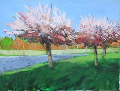 Alberi in fiore, dipinto originale