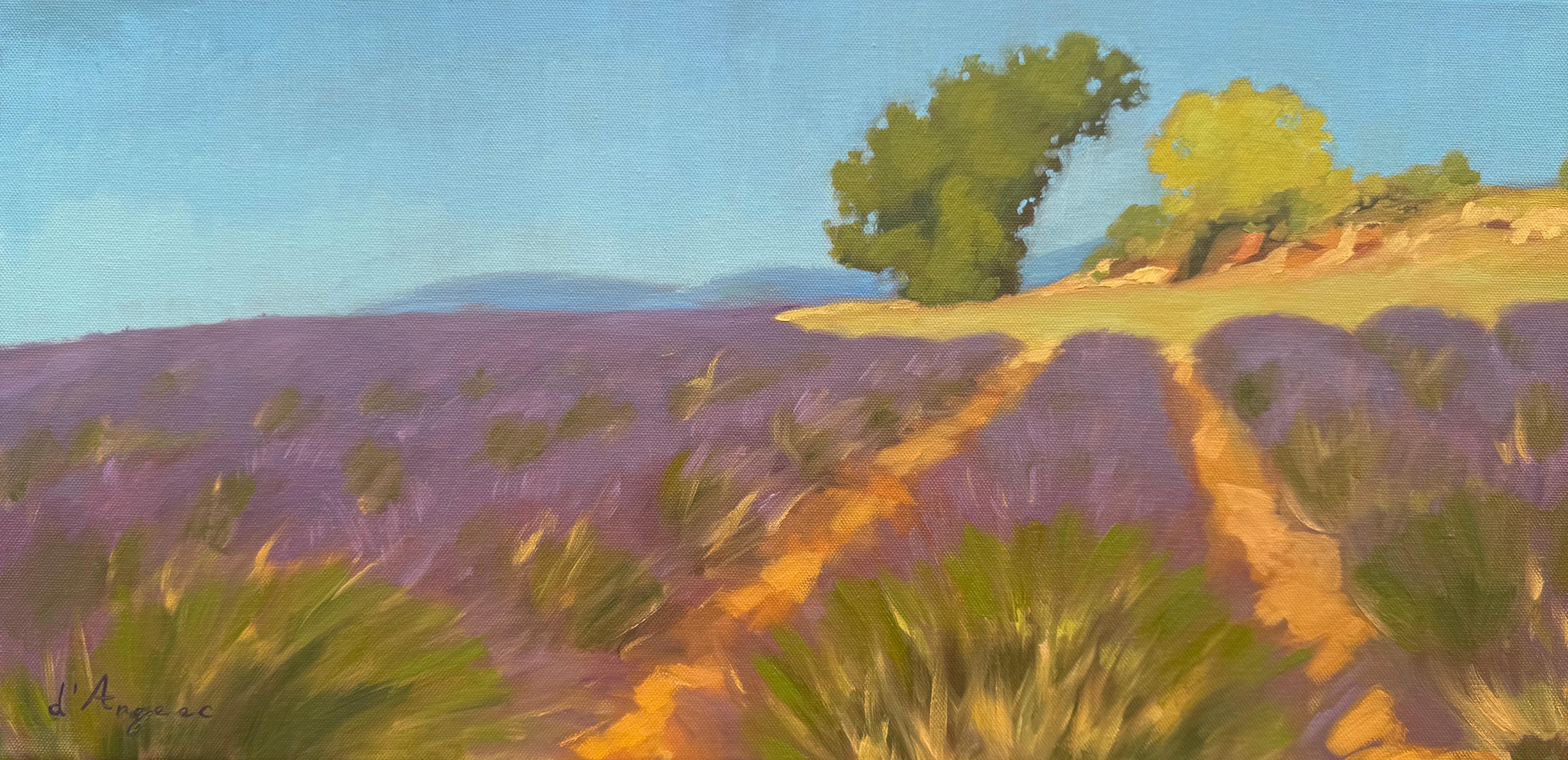 Lavendelfarbenes Feld in der Provence, Ölgemälde