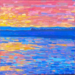 Reflejos de la hora dorada, Pintura al óleo