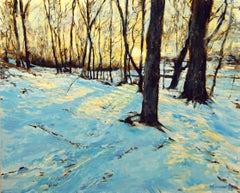 Al ponerse el sol, pintura al óleo
