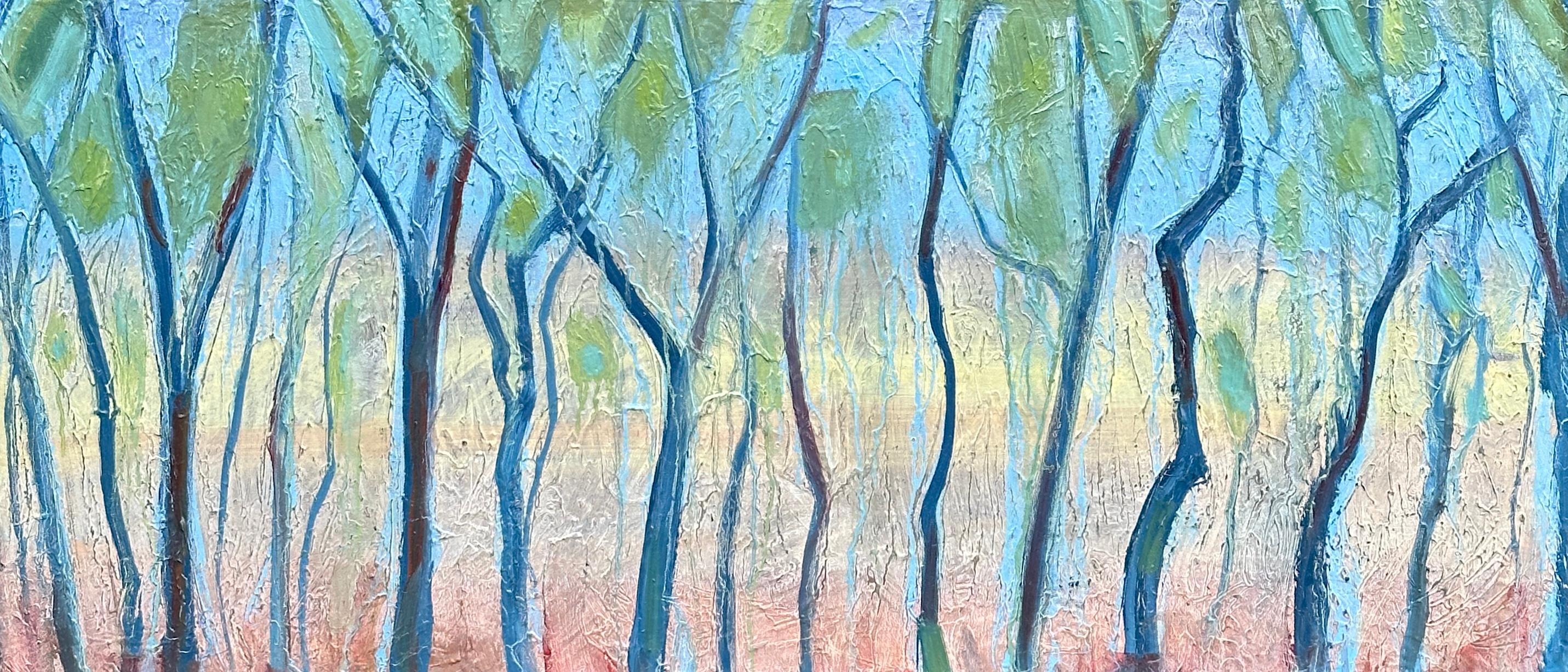 A través de los árboles, pintura al óleo