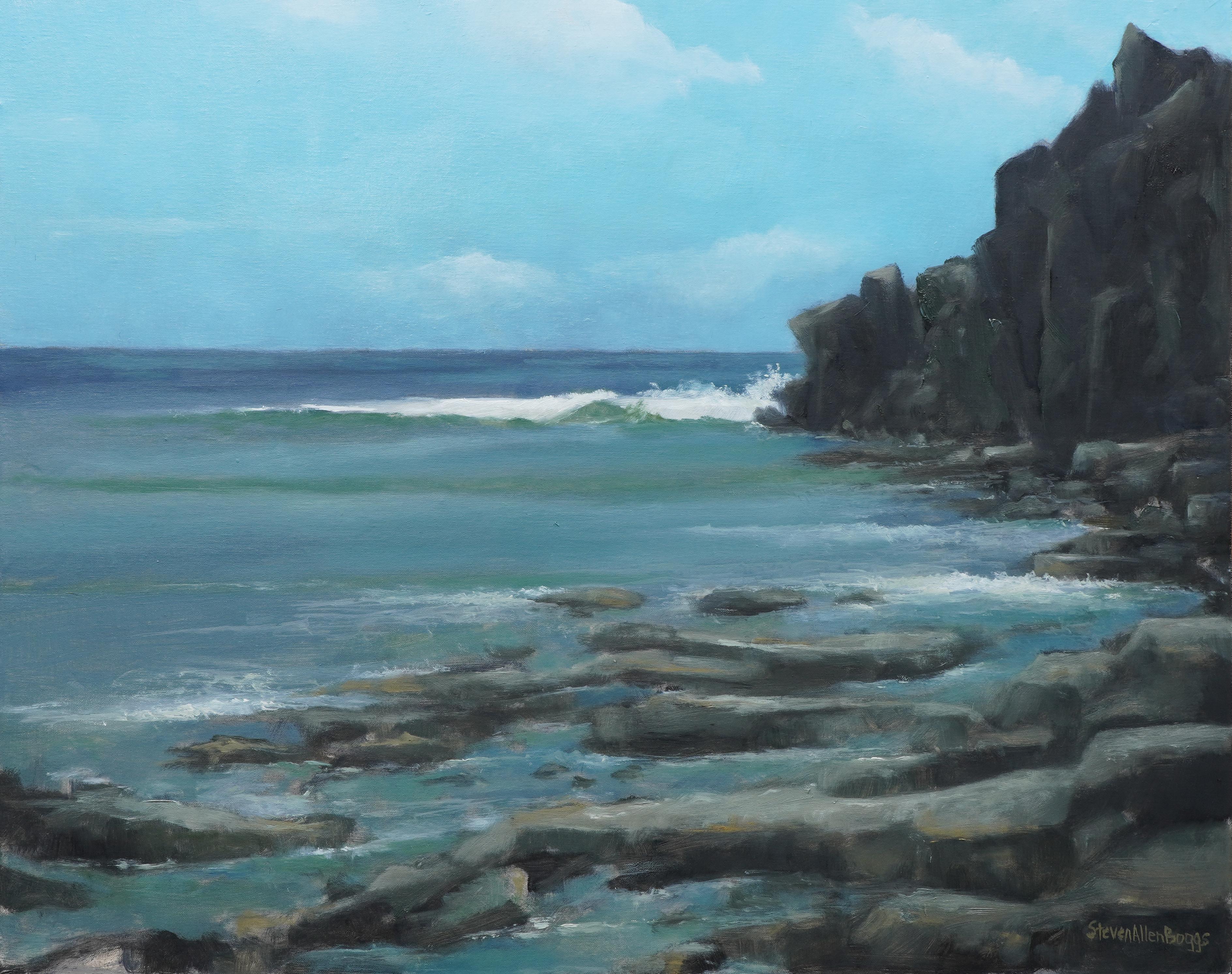 Landscape Painting Steve Boggs - En mer, peinture à l'huile