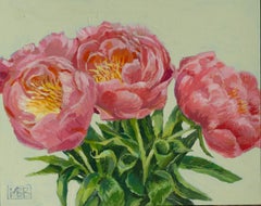 Peonie rosa, dipinto originale