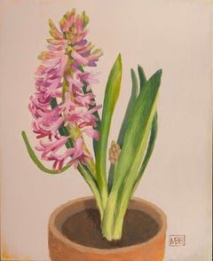 Hyacinthe dans un pot d'argile, peinture originale