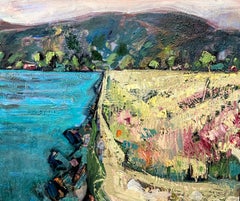 Marina Cyclists, Oil Painting
