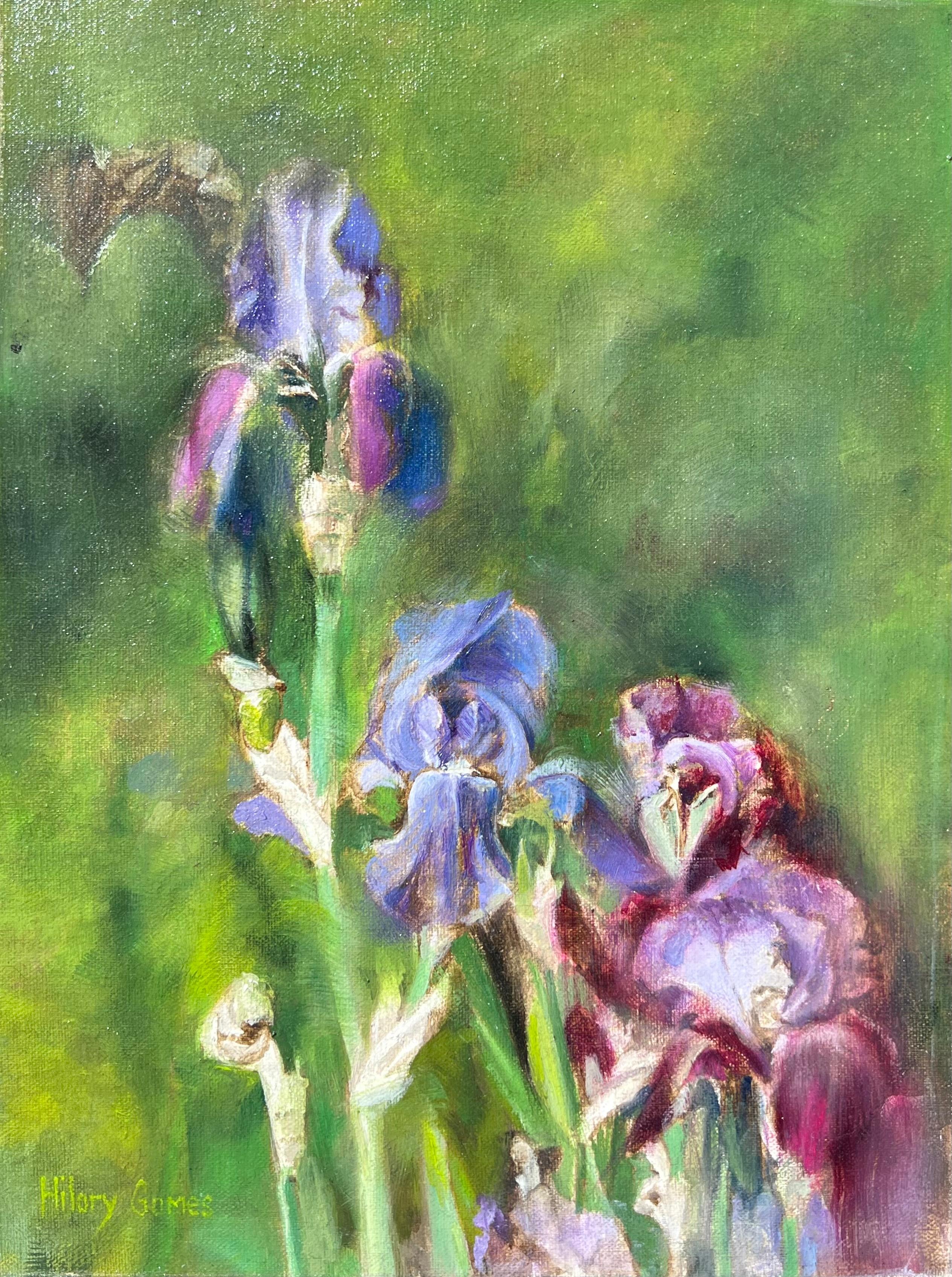 Iris viola, Pittura a olio