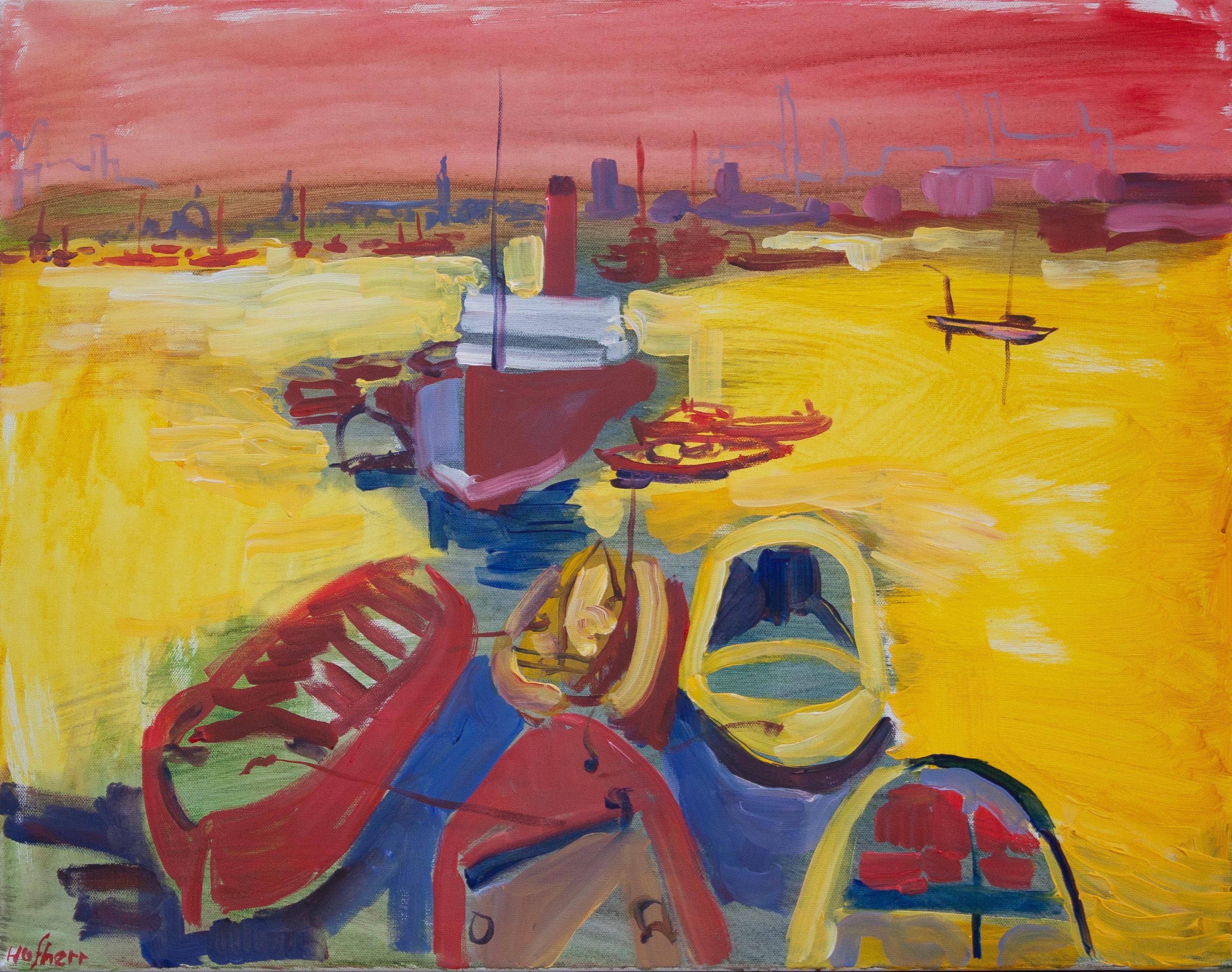 Landscape Painting di Robert Hofherr - Porto Fauvista, Pittura originale
