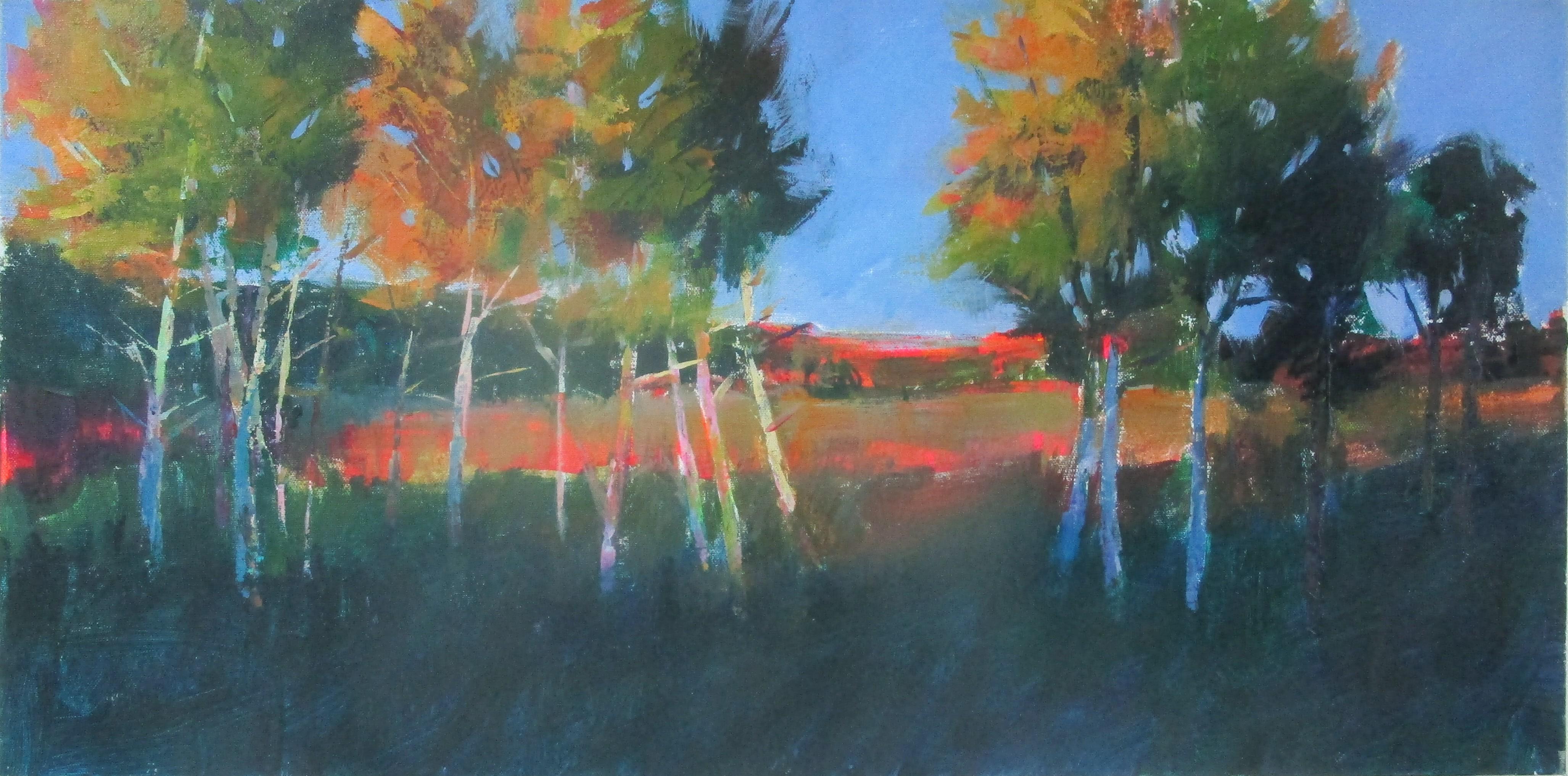 Tramonto nel parco statale, dipinto originale