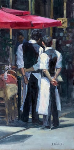 Waiting in Paris, Oil Painting