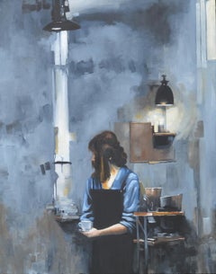 Tómate también un descanso, Pintura al óleo