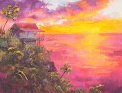 Percha del acantilado, Pintura al óleo