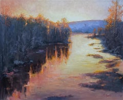 Puesta de sol mágica, Pintura al óleo