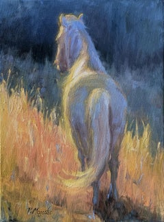 A través del sol, pintura al óleo