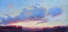 Atardecer ardiente, Pintura al óleo