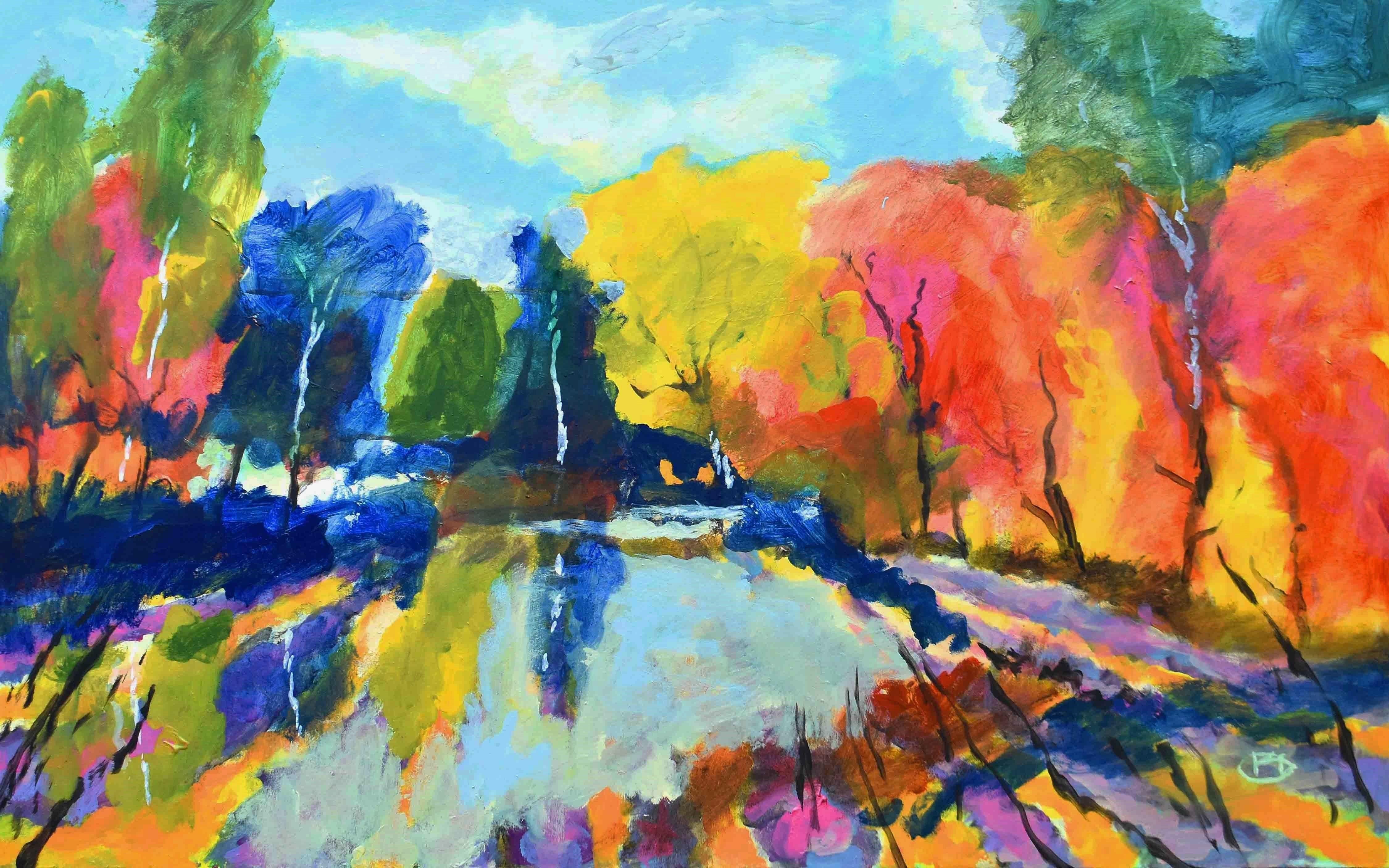 Sentiero del fiume, dipinto originale