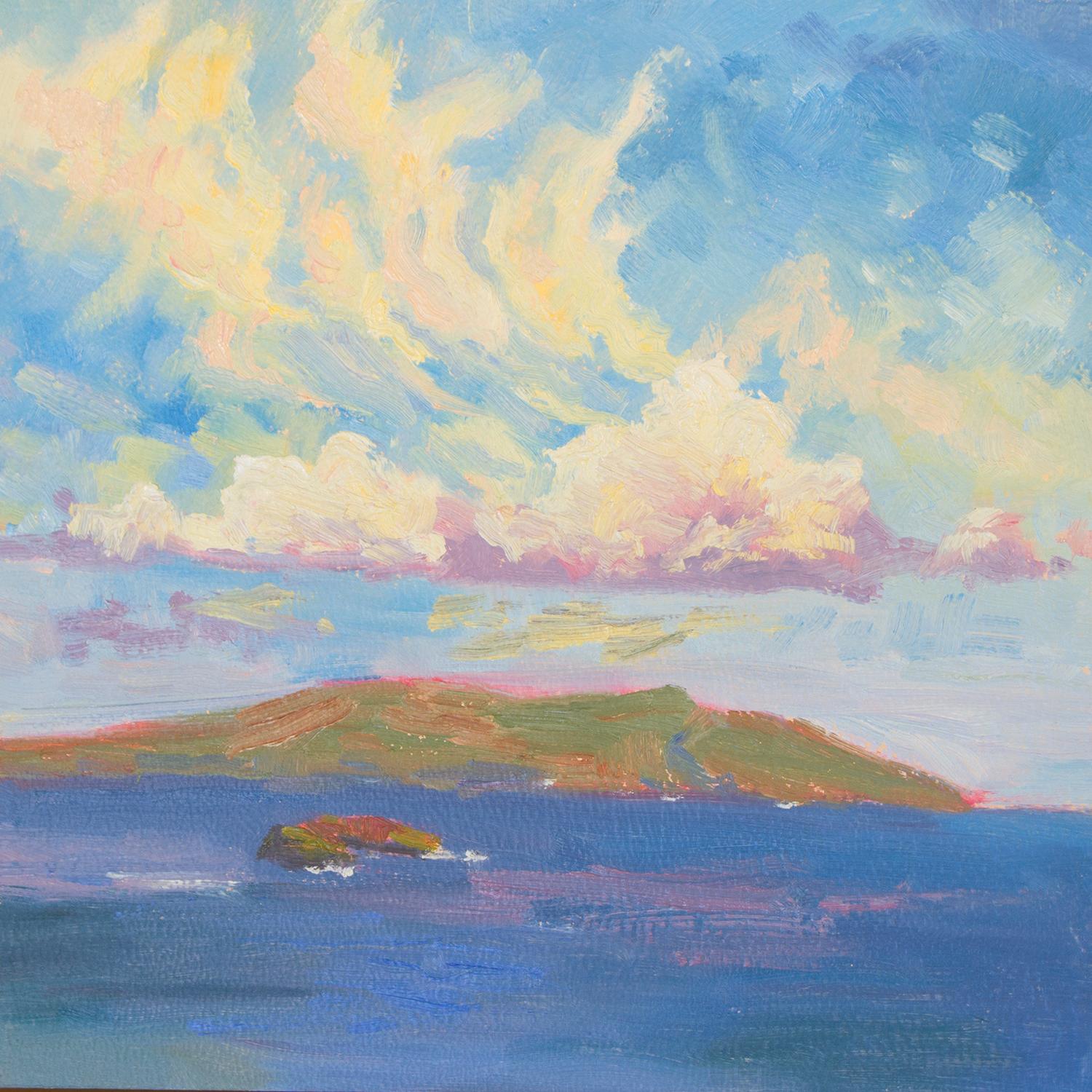 Landscape Painting Karen E Lewis - Ciel de Molokini, peinture à l'huile