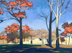 En el parque, Pintura al óleo