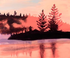 Mañana brumosa en el lago, Pintura original