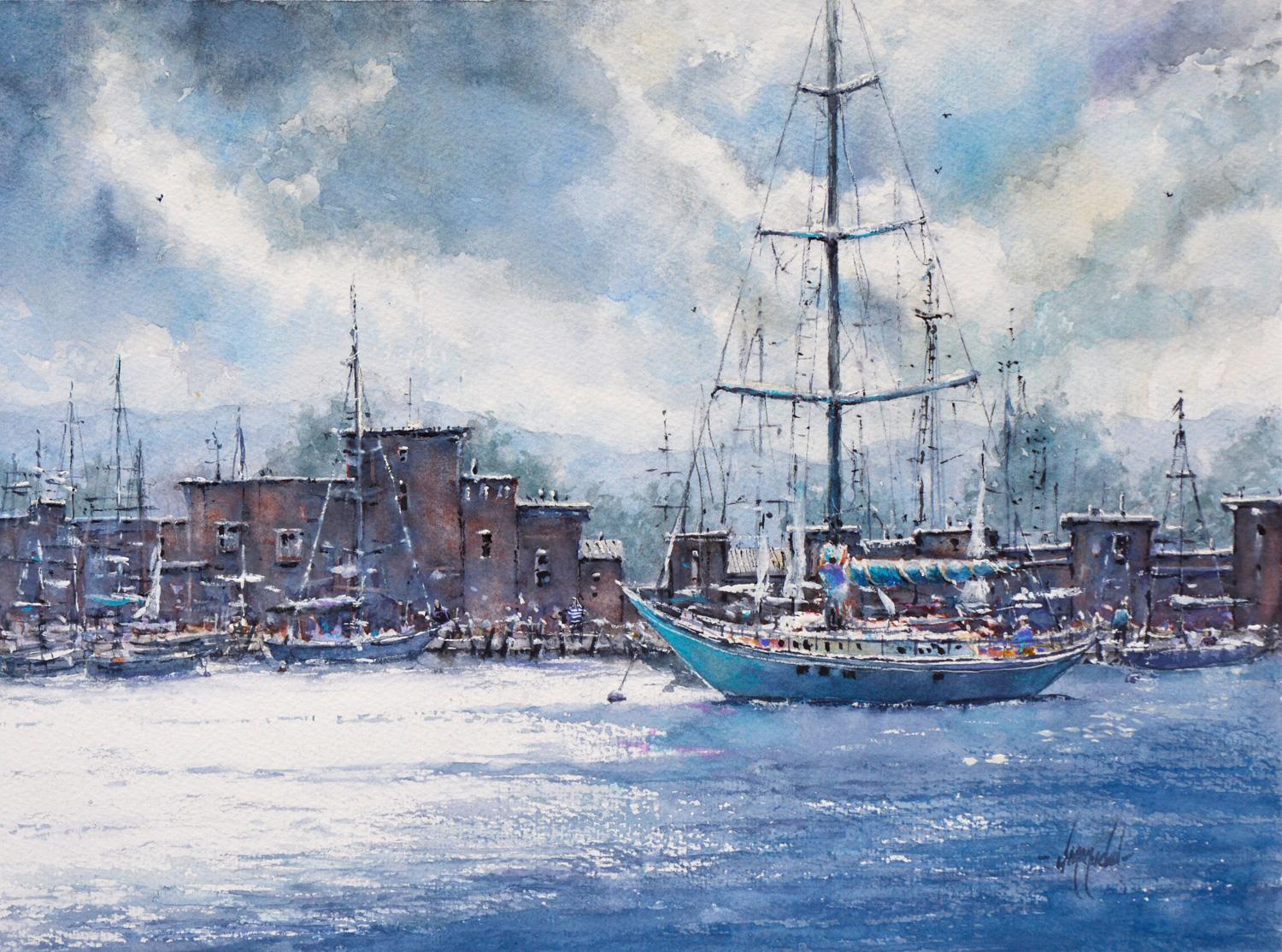 Journée de voile, peinture originale