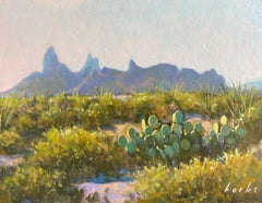 Morning Light on the Mule Ears, Oil Painting