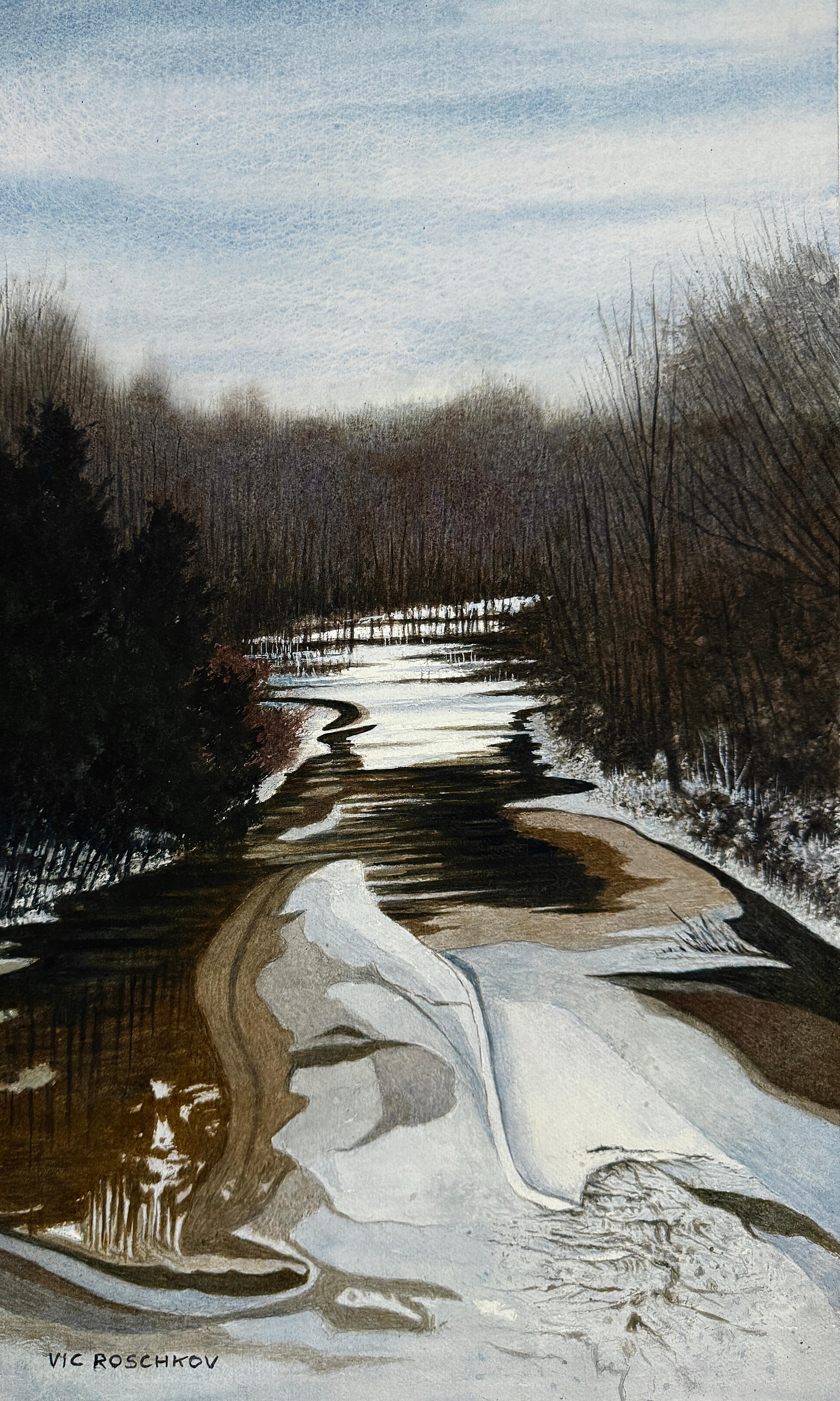Landscape Art di Vic Roschkov - Tempo di scongelamento, Pittura originale