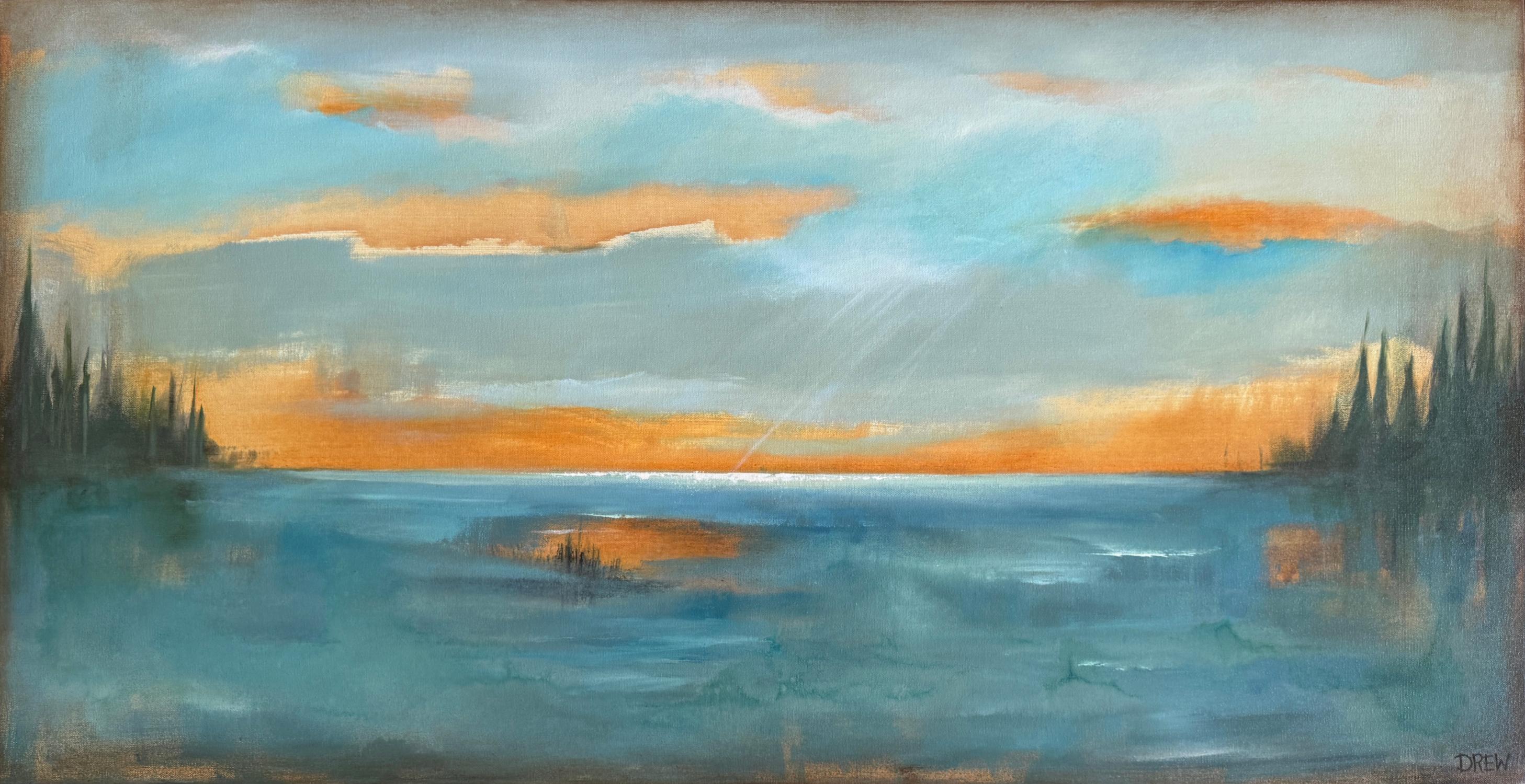 Más allá de la línea, Pintura original - Art de Drew Noel Marin