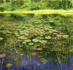 Bright Day at the Pond, Oil Painting