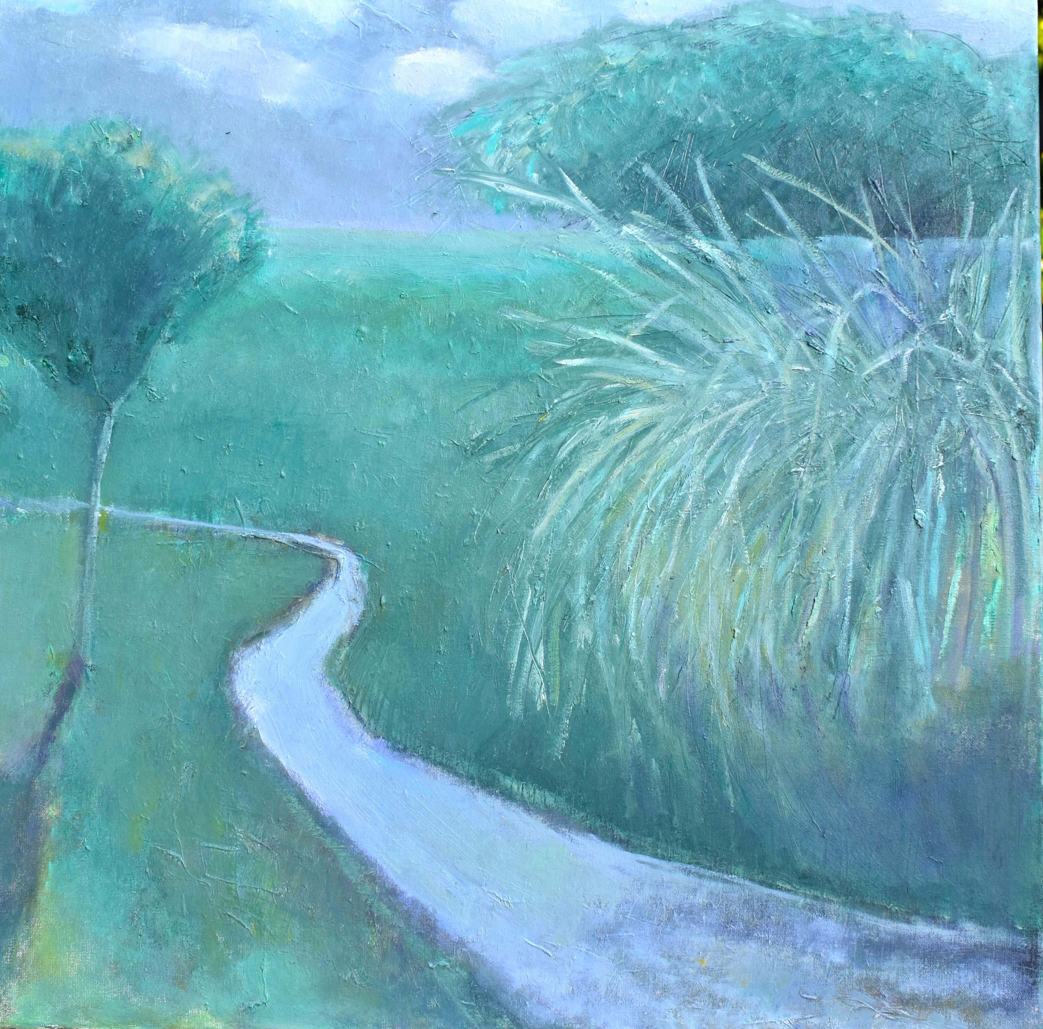 Landscape Painting de Mary Pratt - Un estudio en verde, Pintura al óleo