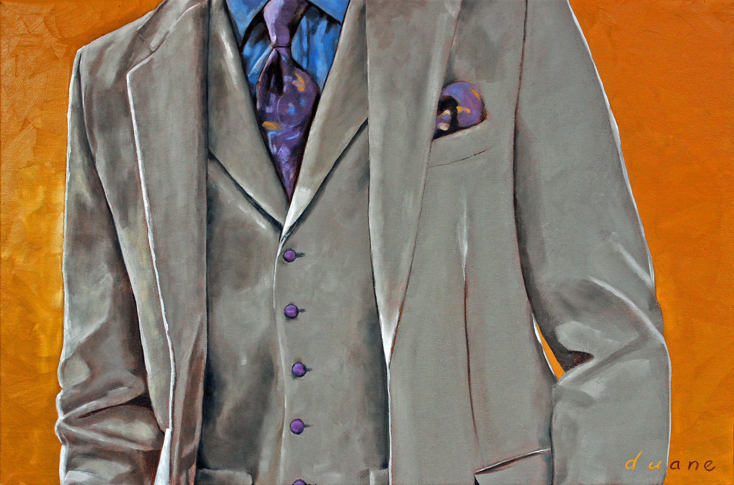 Duane Brown Figurative Painting – Doppelter Kragen, Ölgemälde