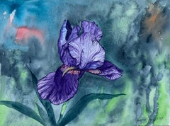 Purple Iris #3, Original Painting