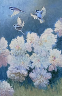 El jardín de las peonías, Pintura al óleo