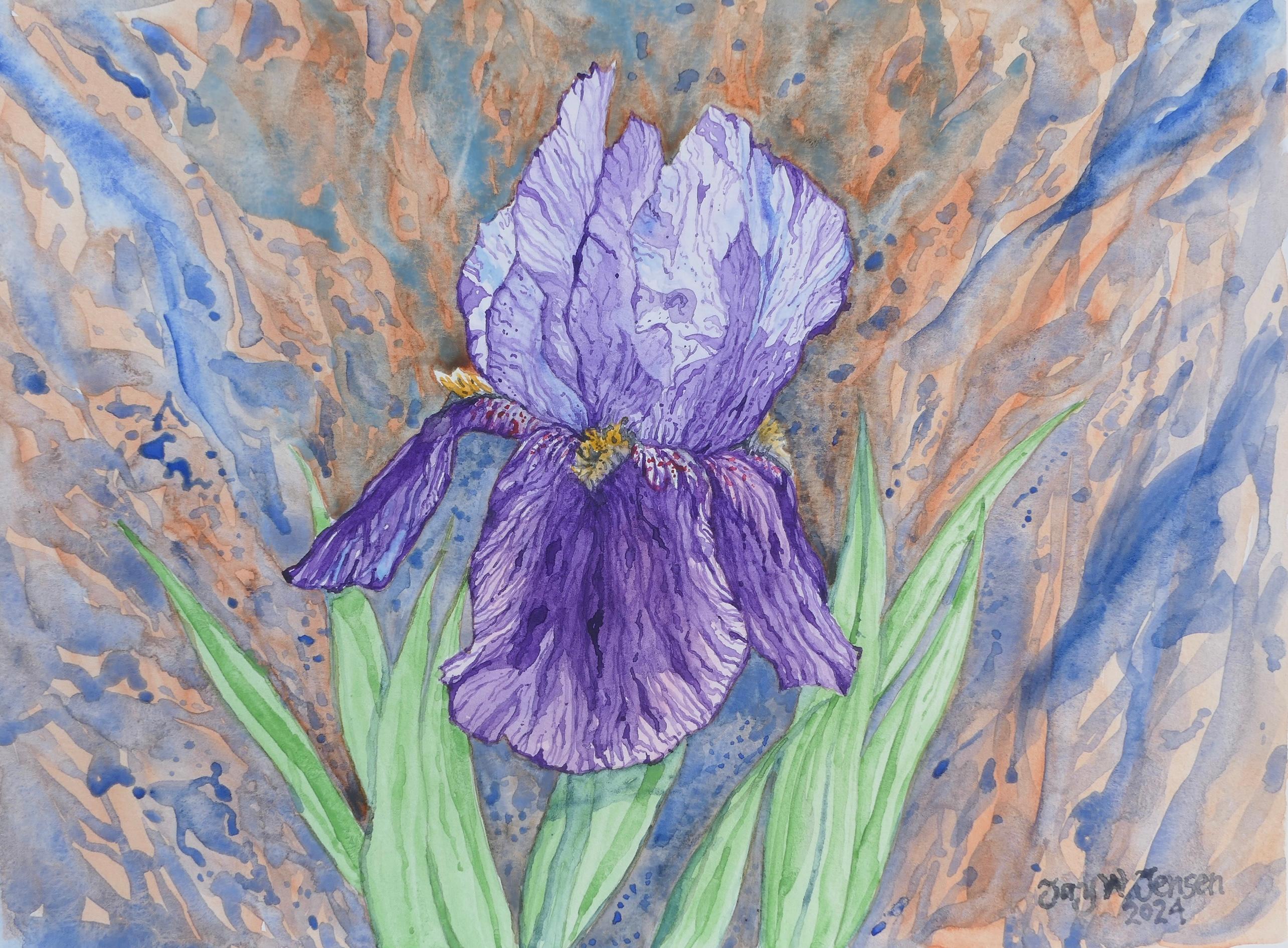 Still-Life de Jay Jensen - Iris púrpura nº 2, Pintura original