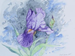 Purple Iris #1, Original Painting
