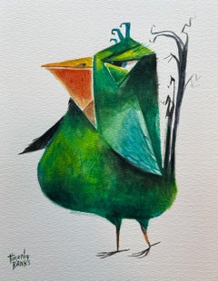 Oiseau de pelouse, peinture originale