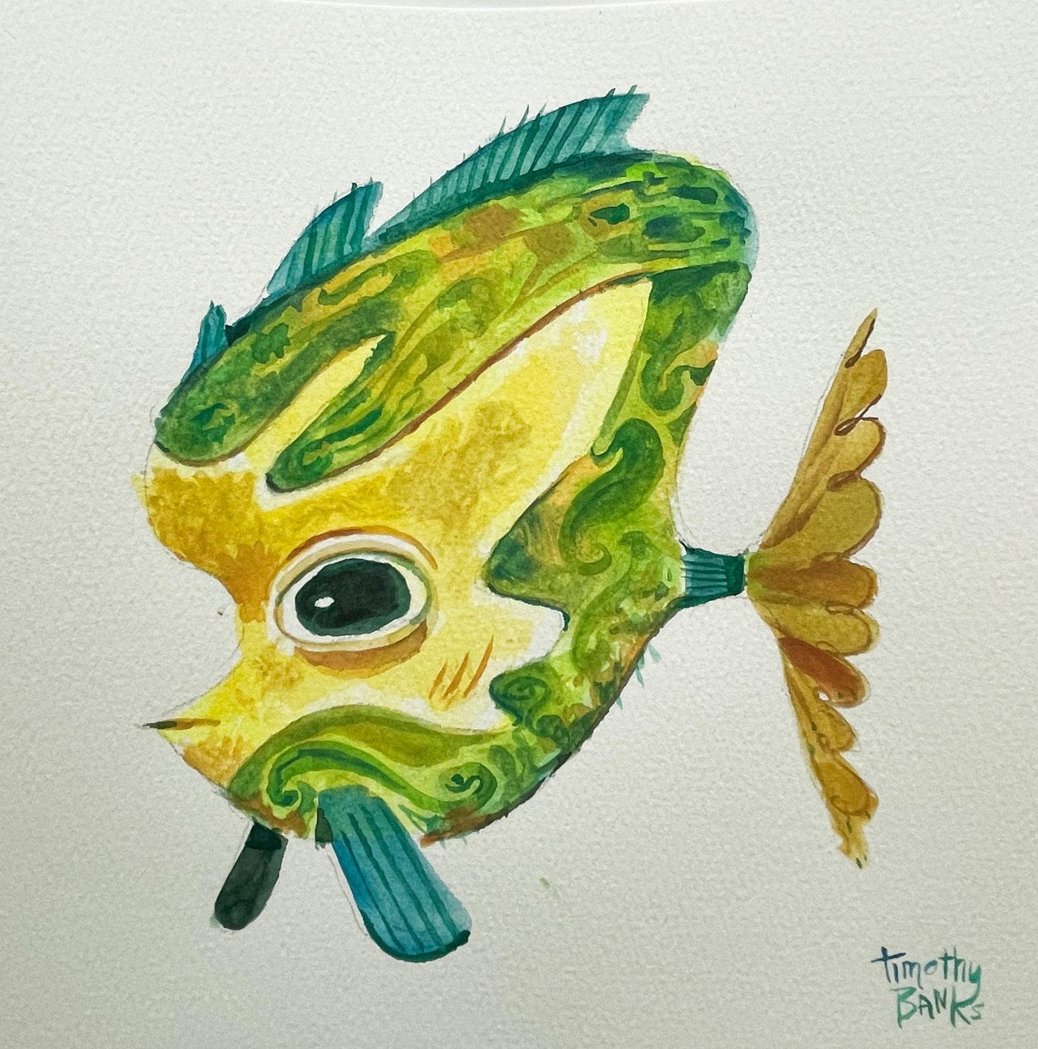 Animal Art Timothy Banks - Paisley Fish, peinture originale