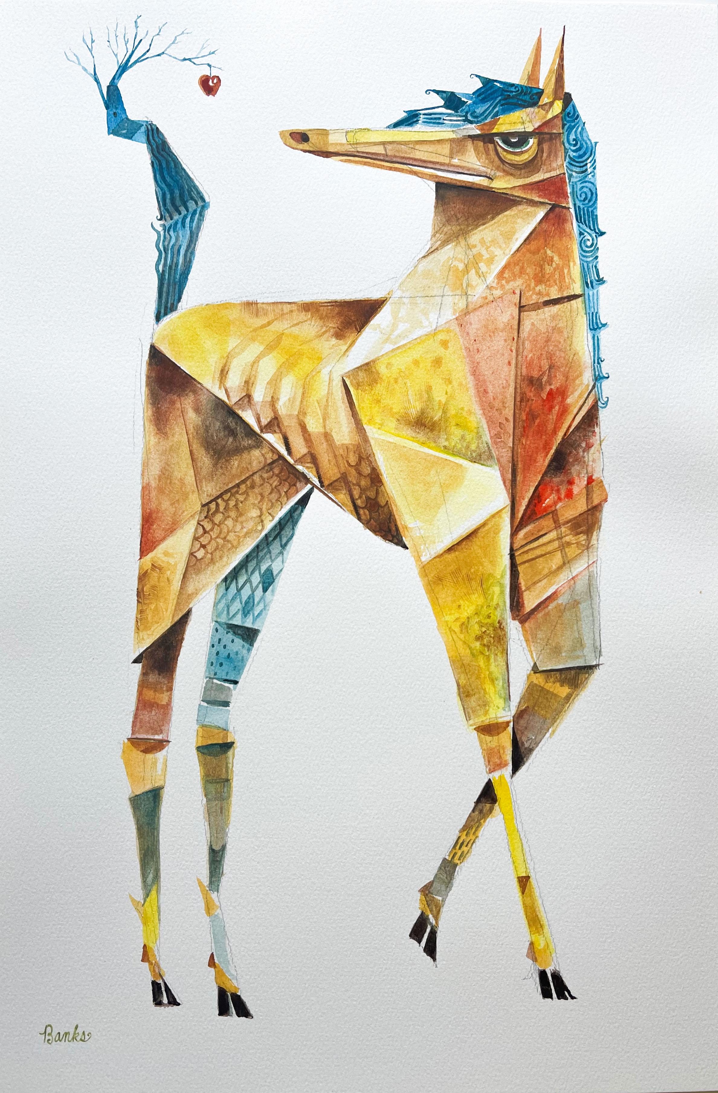 Animal Art de Timothy Banks - Ojo de Manzana, Pintura Original