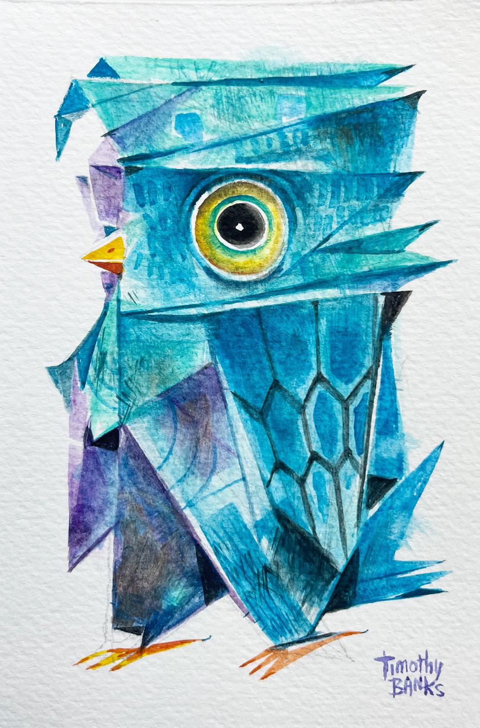 Vertical Drawings and Watercolor Paintings