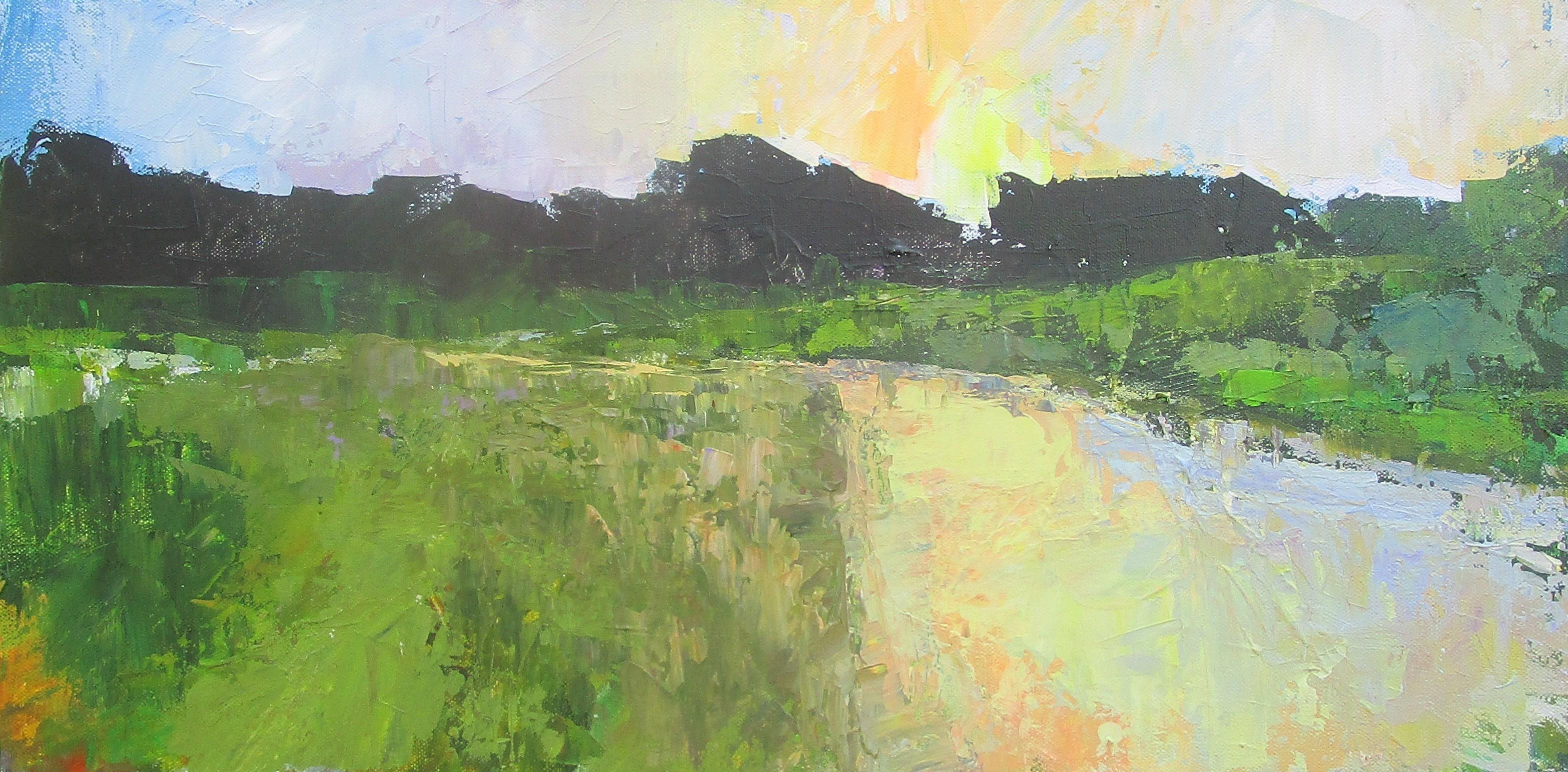 Janet Dyer Landscape Painting - Sun on the Marsh, Original Painting